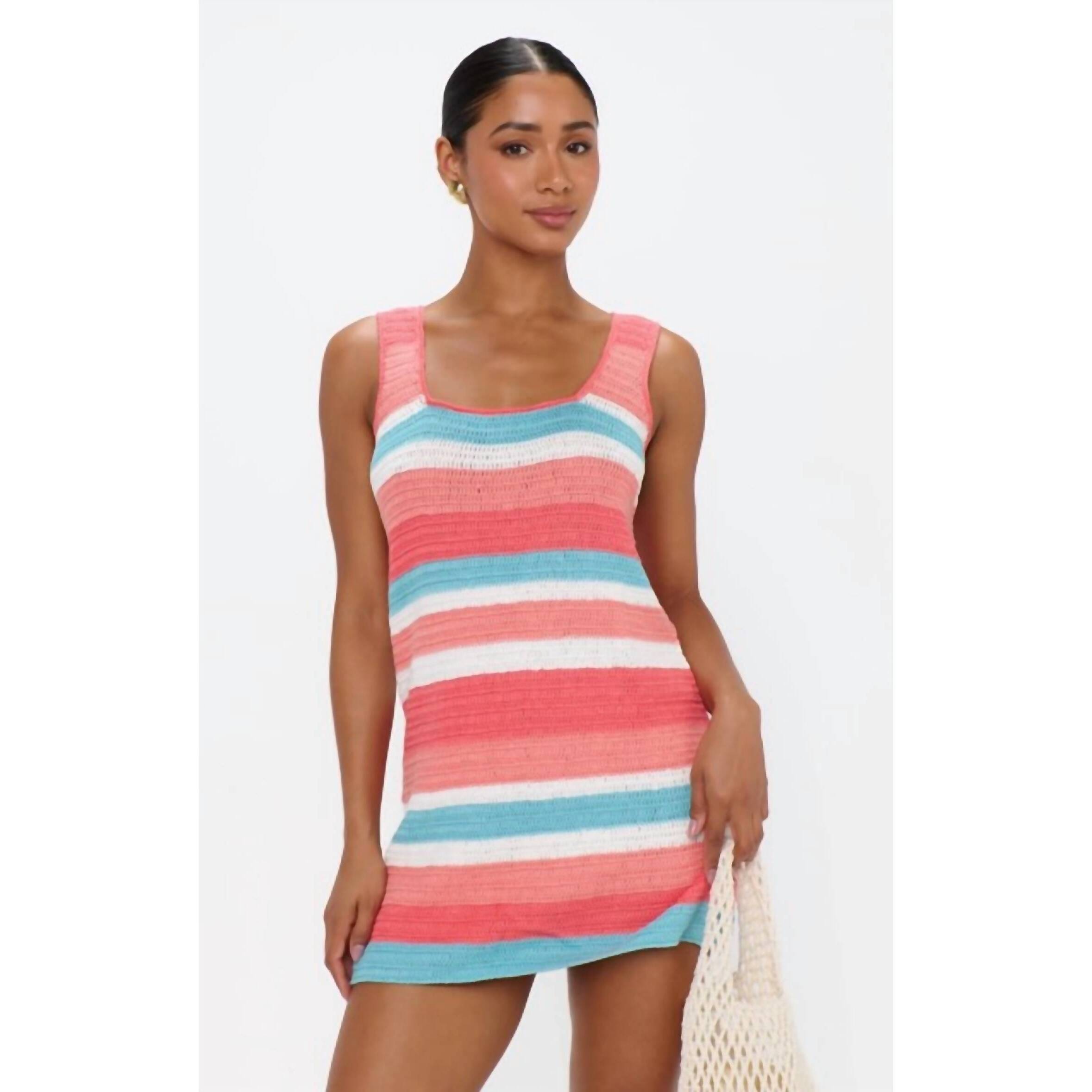 New Show Me Your Mumu Day Trip Mini Dress In Cabana Stripe